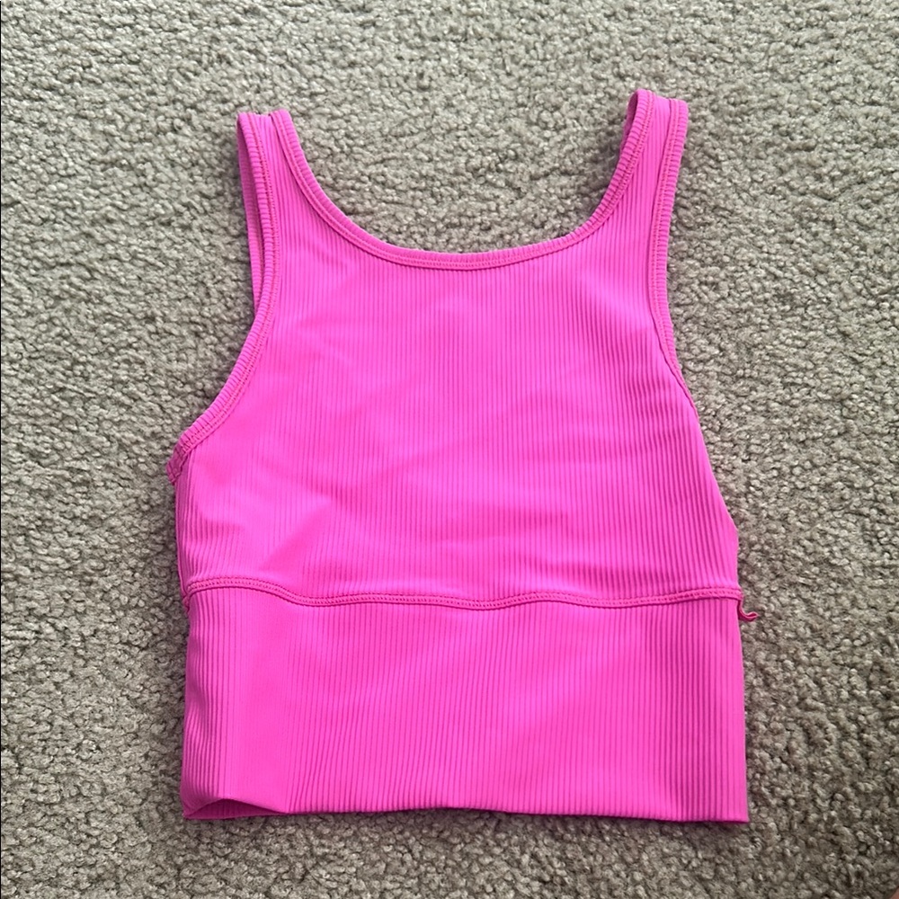 Sonic pink lululemon open back tank top size 0